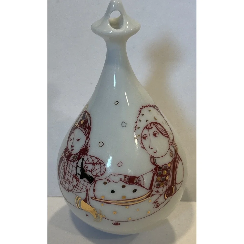 Bjørn Wiinblad Rosenthal Porcelain Teardrop Ornament Whimsical Figural Design